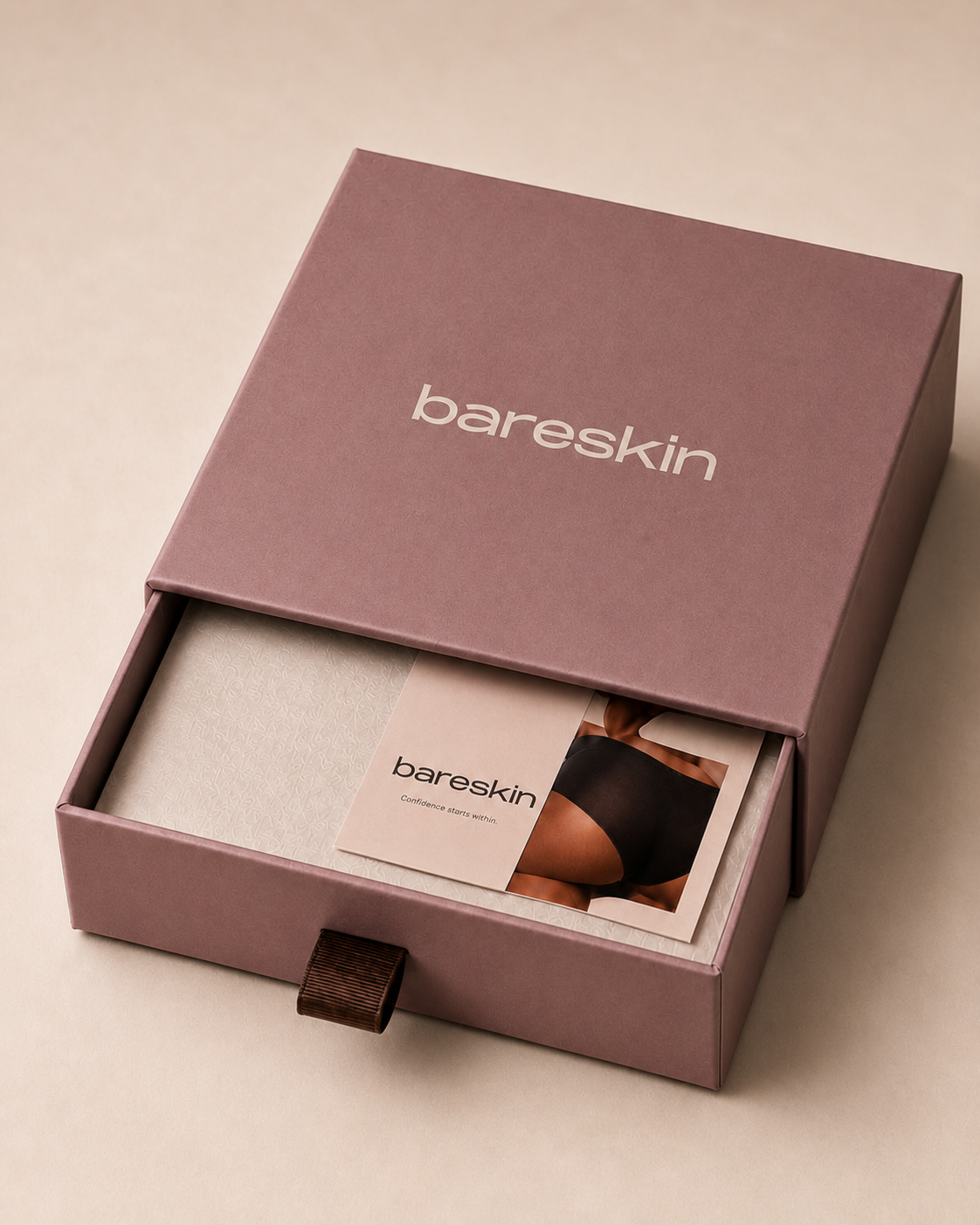 Bareskin rose packaging box with product card